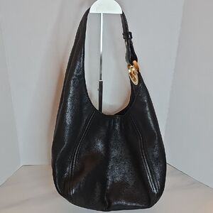 Michael Kors Black Hobo Bag with Gold Accent